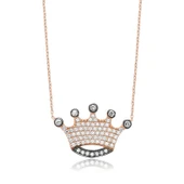 Gümüş Kraliçe Tacı Bayan Kolye - 1