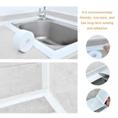 2 Adet Banyo Mutfak Lavabo Küvet Su Sızdırmaz Kenar Bant Sıvı Geçirmez 3.2 Metre - 4