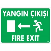 Yangın Çıkışı Sol Uyarı Levhası 25x35 KOD:870 - 1