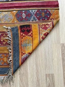 100x162cm El Dokuma Turuncu Kilim, Akrep Motifli, Bohem Stili Renkli Zemin Halısı, Dekoratif Vintage Kilim - 3