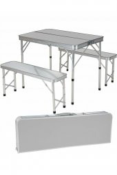 Piknik Masa Seti 90x60 Katlanır Masa + 2 Adet Kamp Sandalyesi Katlanır Sandalye - 3