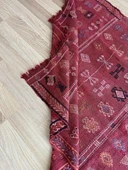 190x120 cm El Dokuma Türk Kilim, Ender Desenli Kırmızı Kilim, Akrep ve Koç Boynuzlu Motifler, Boho Stili Eşsiz Kilim - 9