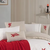 Hobby Mimoza Keten Çift Kişilik Çeyiz Seti - Kırmızı thumbnail 3