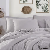 Hobby Müslin Çift Kişilik Nevresim Takımı - Gri thumbnail 2