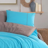 Hobby Diamond Turkuaz Kahve - Poplin Tek Kişilik Nevresim Takımı - 2 Yastıklı - 2