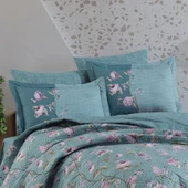 Hobby Benita Yeşil - Çift Kişilik Poplin Kapitone Nevresim Takımı - 2