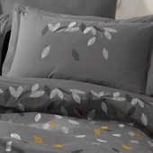 Hobby Premium Lidia Gri - Poplin Çift Kişilik Nakışlı Nevresim Takımı - 3
