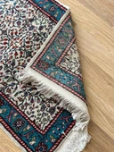 86x58 cm Küçük Boy Çiçek Desenli Halı, El Dokuma Yün Halı, Zarif ve Sanatsal Vintage Halı, Şık Ev Dekoru - 5