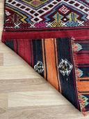 176x126 cm El Dokuma Renkli Kilim, Renkli ve Koç boynuzlu Motif, Ender Tasarım Vintage Halı, Harika Ev Hediyesi - 5