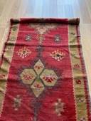 188x77 cm El Dokuma Türk Kilim, Ender Desenli Harika Kilim, Şık Boho Stili Ev Dekoru, Nostaljik Kilim - 7