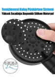By-Ka Siyah Lüks 5 Fonksiyonlu Ayarlanabilir Dayanıklı Yüksek Tazyikli Duş Başlığı Banyo El Duşu Hortumsuz thumbnail 5