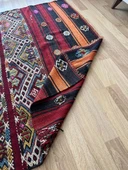 176x126 cm El Dokuma Renkli Kilim, Renkli ve Koç boynuzlu Motif, Ender Tasarım Vintage Halı, Harika Ev Hediyesi - 8