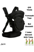 By-Ka Çift Yönlü Bebek Taşıma Kangurusu Bel Destekli Ergonomik Bebek Taşıyıcı Kanguru Mat Siyah - 1