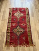 188x77 cm El Dokuma Türk Kilim, Ender Desenli Harika Kilim, Şık Boho Stili Ev Dekoru, Nostaljik Kilim - 1