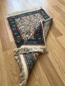 86x58 cm Küçük Boy Çiçek Desenli Halı, El Dokuma Yün Halı, Zarif ve Sanatsal Vintage Halı, Şık Ev Dekoru - 10