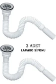 By-Ka Körüklü Lavabo Sifonu Lavabo Altı Hortumu Lavabo Gider Borusu 45-134 Cm (2 ADET) - 1