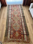 286x118 cm El Dokuma Yolluk, Uzun Bohem Stili Yolluk, Koridor ve Giriş için ideal Yolluk, Vintage Halı - 1