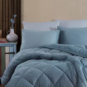 Hobby Premium Soft Çift Kişilik Yorgan Seti İndigo - 2