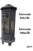 By-Ka Küçük Boy Odun Ve Pelet Sobası Şömine - Hem Odun Hem Pelet Yakan Soba - 1