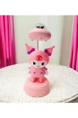 kuromi  figürlü şarjlı kalemtraş çekmeceli masa/gece lambası pembe - 1