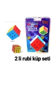 Eğitici Zeka Küpü Rubik Küp 3x3X3 VE MİNİ 3X3X3  Canlı Renkler Hız Küpü SETİ - 1