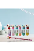 HELLO KITTY  6  lı çantalı fosforlu kalem seti yumurtlayan kalem hediyeli - 1