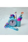 UNİCORN kalemlikli masa saati-UNİCORN tüylü kalem ve yumurtlayan kalem-unicorn anahtarlık seti - 2