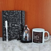 Albert Einstein Fanus Biblo Büyük Defter Beyaz Kalem Kupa - 1