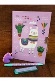 Lama Kilitli Hatıra Defteri-unicorn Versatil Kalem ,unicorn Uç, Unicorn Silgi Seti - 1