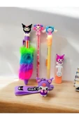 Tüylü Tükenmez Kalem Kuromi ,My Melody  yumurtlayan kalem ve ışıklı kalem -anahtarlık hediyeli - 3