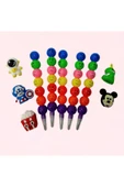 Emoji Yumurtlayan Kurşun Kalem 5 Adet VE 5 adet kalem başlığı erkekler için set - 1