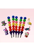 Emoji Yumurtlayan Kurşun Kalem 5 Adet VE 5 adet kalem başlığı kızlar için set - 1