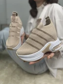 Günlük Triko Kadın Sneaker Gizli Topuk Taşlı Oval Burun Rahat Kalıp Nefes Alabilen Spor Ayakkabı 271 - 4