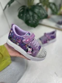 Günlük Kız Çocuk Sneaker Püskül Detaylı Oval Simli Burun Desenli Bağcıklı Cırtlı Spor Ayakkabı 4004 - 2