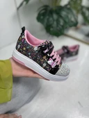 Günlük Kız Çocuk Sneaker Püskül Detaylı Oval Simli Burun Desenli Bağcıklı Cırtlı Spor Ayakkabı 4004 - 1