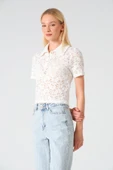 Polo Yaka Dantel Top Beyaz - 10