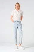 Polo Yaka Dantel Top Beyaz - 3
