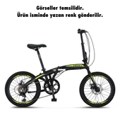 Ümit Bisiklet 2037 FOLDING 2D 20 inç 6 vites Şehir Bisikleti Siyah Gold - 1