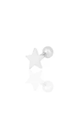 Gümüş rodyumlu yıldız modeli Tragus helix Piercing küpe SGTL12318RODAJ - 1