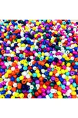 Sermet Süs Dünyası 100 Gr Karışık Renk Boncuk-taş Boncuk 4 Mm Hobi,takı Tasarım,bileklik Boncuğu - 1