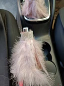 Vites El Freni Tüylü Süs Kristal Taşlı Model Pudra Pembe - 4