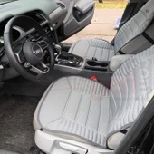 3'lü Gri Oto Koltuk Minderi Set-Ergonomik Lüks Koltuk Minderi Gri-Ön 2 Koltuk ve Arka Oturak - 1