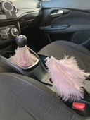 Vites El Freni Tüylü Süs Kristal Taşlı Model Pudra Pembe - 1