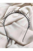 Mor Fabric Taraklı Siyah Metal Taç Erkek Kadın Sporcu Saç Tacı - 1
