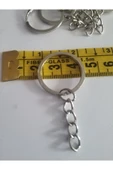 Sermet Süs Dünyası 10 Adet 25mm (GÜMÜŞ) Renkli Anahtarlık Halkası Makrome Amigurimi - 2