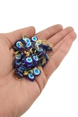 Aker Hediyelik Plastik Iğneli Nazar Boncuğu 100 Adet Lacivert - 2