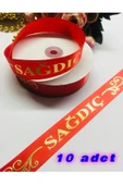 Sermet Süs Dünyası Kırmızı Sağdıç Kol Kurdele Ve Küçük Çengel Igne(10 ADET) Sagdıç Kolluk Kına Gecesi Düğün Malzemeleri - 2