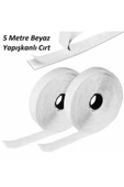 Sermet Süs Dünyası 5 Metre Arkası Yapışkanlı Beyaz Cırt Cırtlı Bant - Kaliteli Cırt Bant - Çırt Çırt Band - En 2cm - 1