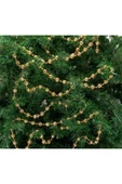 PEMBE MAVİ SÜS Yılbaşı Gold Zincir Süs 5 Metre Inci Çam Ağacı Süsü Noel Yemek Masası Taşı - 2