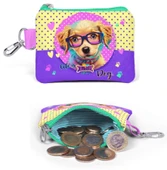 Coral High Kız Çocuk Sarı Pembe Köpek Desenli Valiz Bel Çantası ve Bozuk Para Çantası Seti - 4